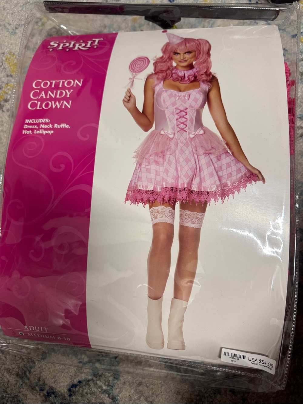 Spirit Cotton Candy Clown Costume – Pink